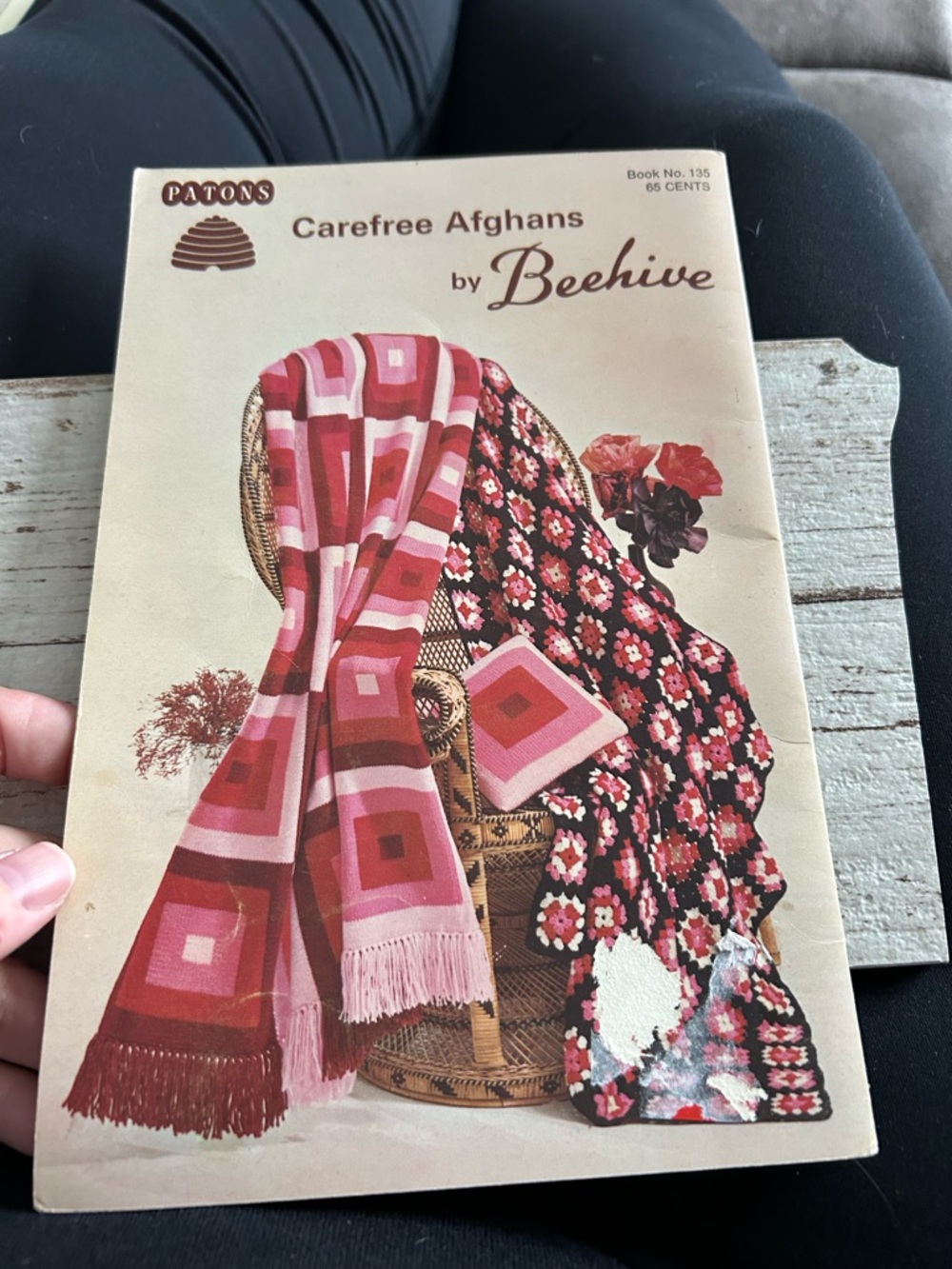 5/$25 Carefree Afghans by Beehive - Pink & Red Crochet Throw Patterns